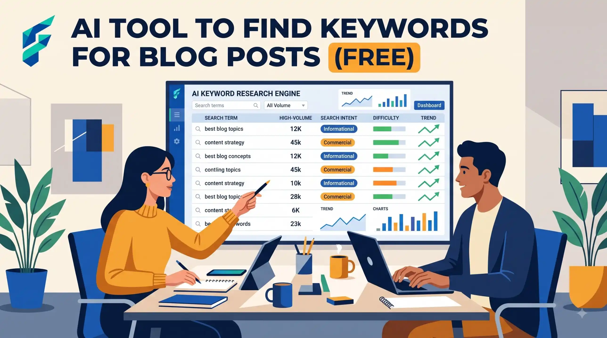 AI tool to find keywords for blog posts free