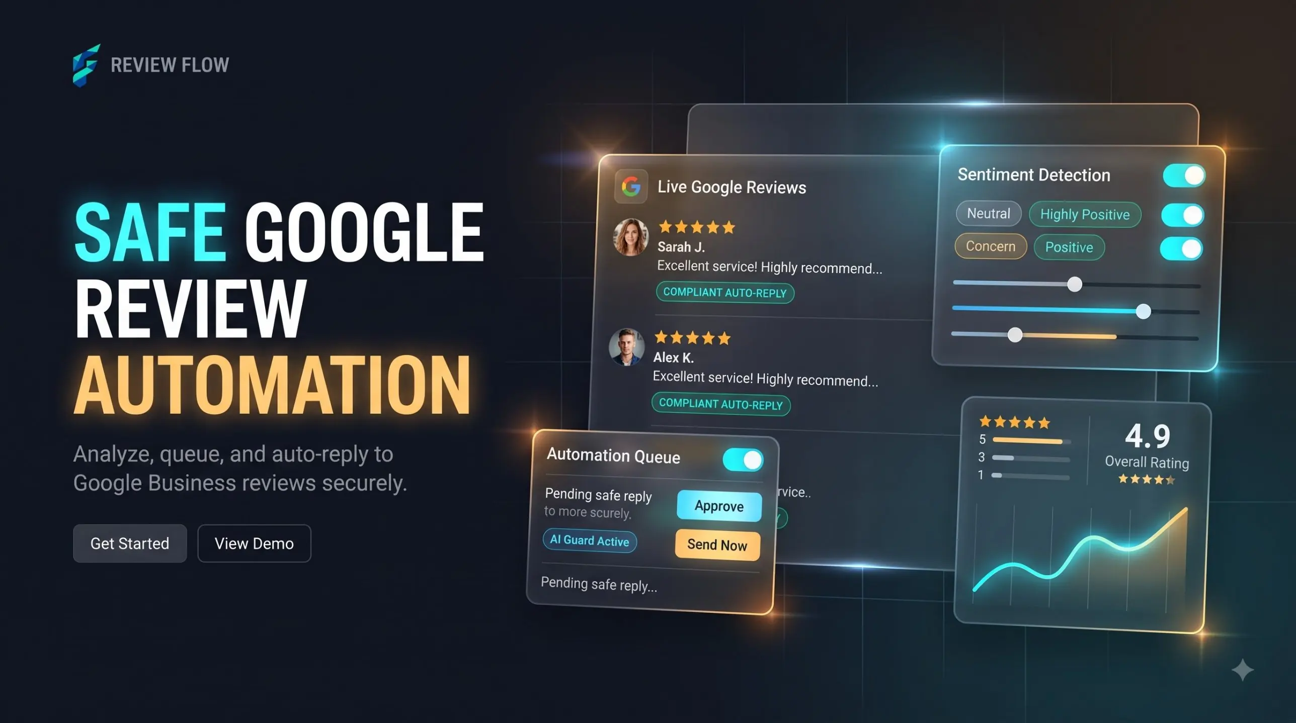 Owner reading Google reviews and replying with AI draft
