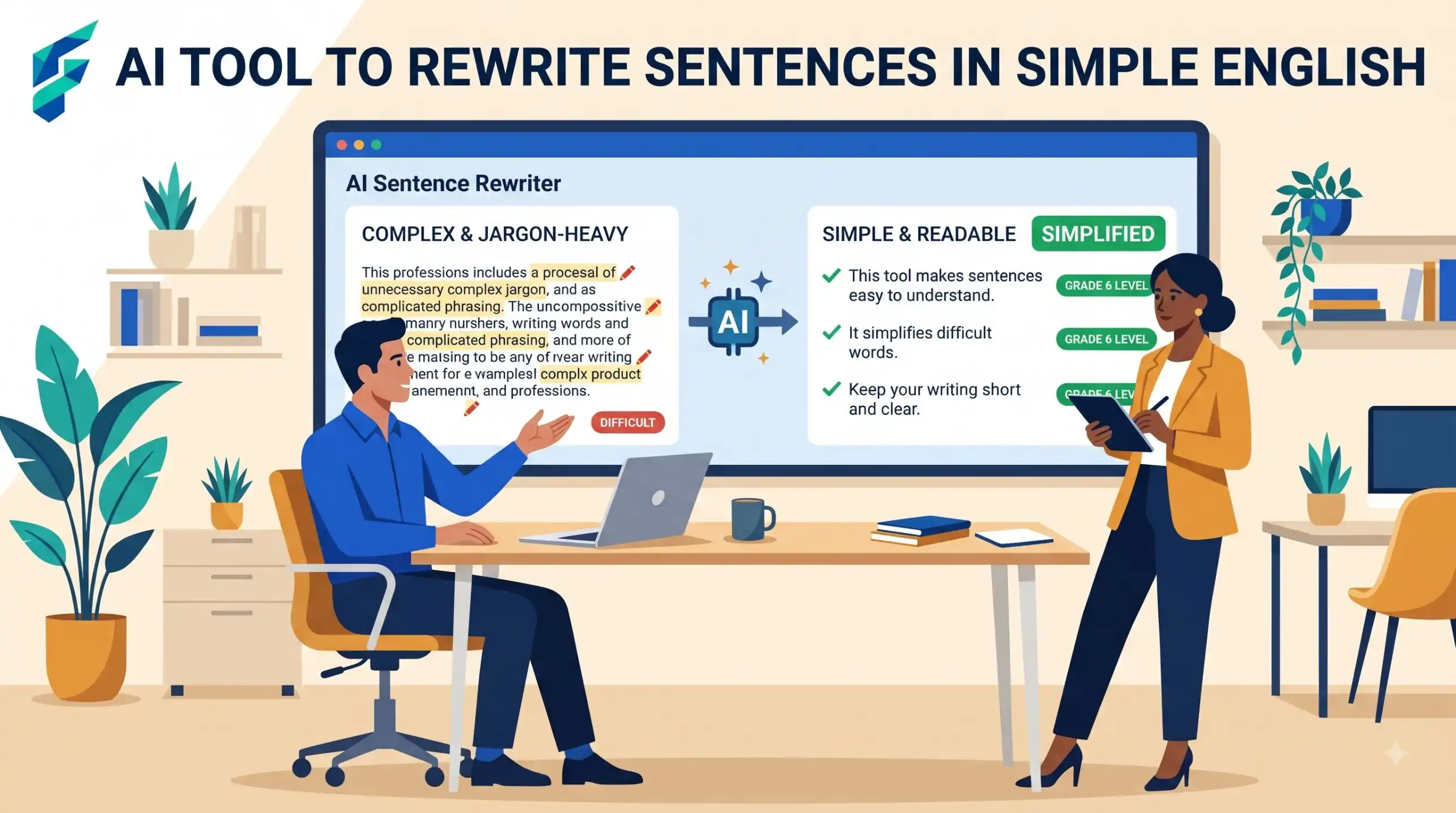 Before and after email text made simpler, with a checklist of numbers and dates