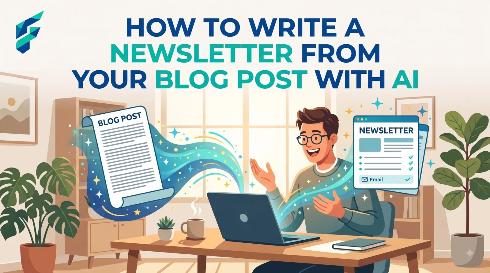 AI tool to write a newsletter from a blog post, one-tip email example