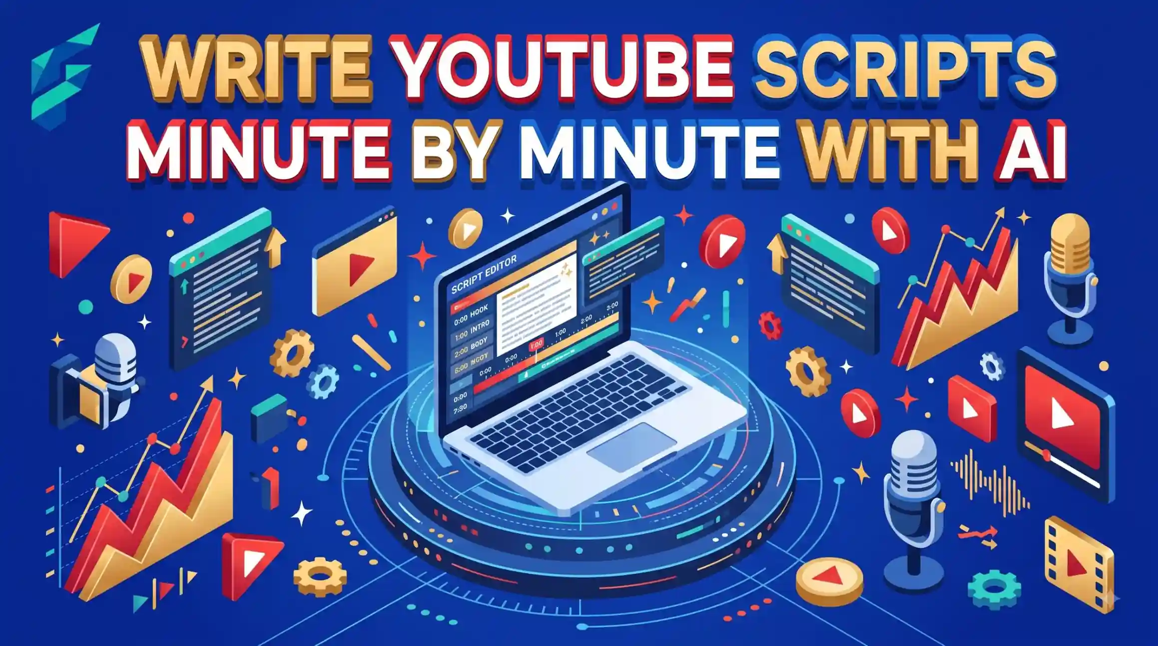 Minute-by-minute YouTube script for a beginner written with AI