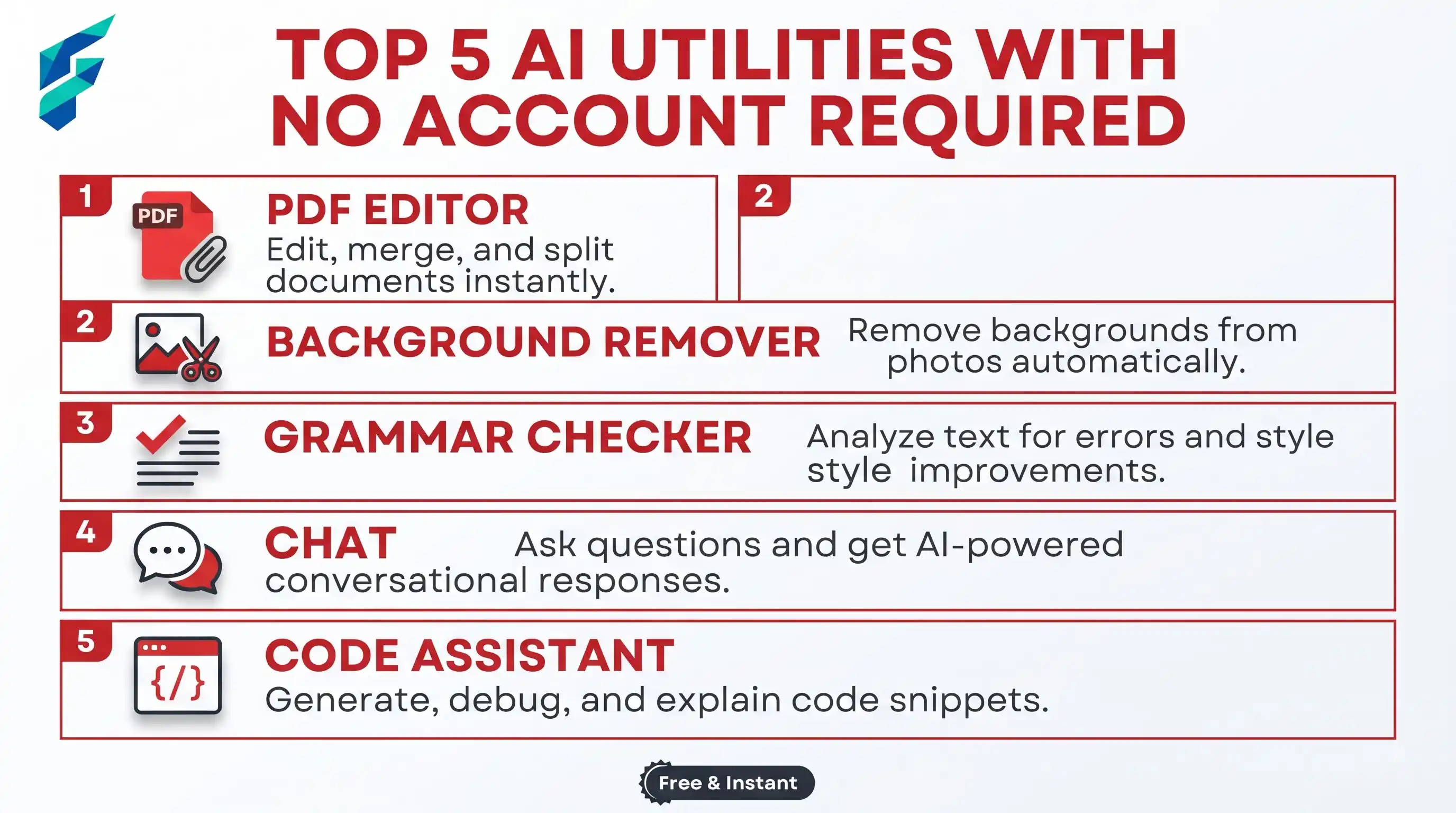 Free AI tools with no signup and no credit card - safe and practical options